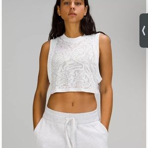 Lululemon all yours white tank size 4 cropped